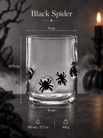 🎃 Festive 3D Appliqué Glass Tumbler – Halloween & Christmas Holiday Drinkware