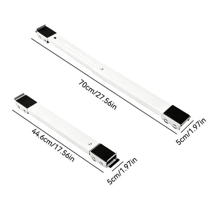 Adjustable Telescopic Heavy Duty Metal Frame Appliance Moving Dolly 2-Pack, Lockable Wheels Roller Stand for Washer Dryer, Low Profile 4cm Height, Heavy Load Fit for 44.6-70cm Appliances
