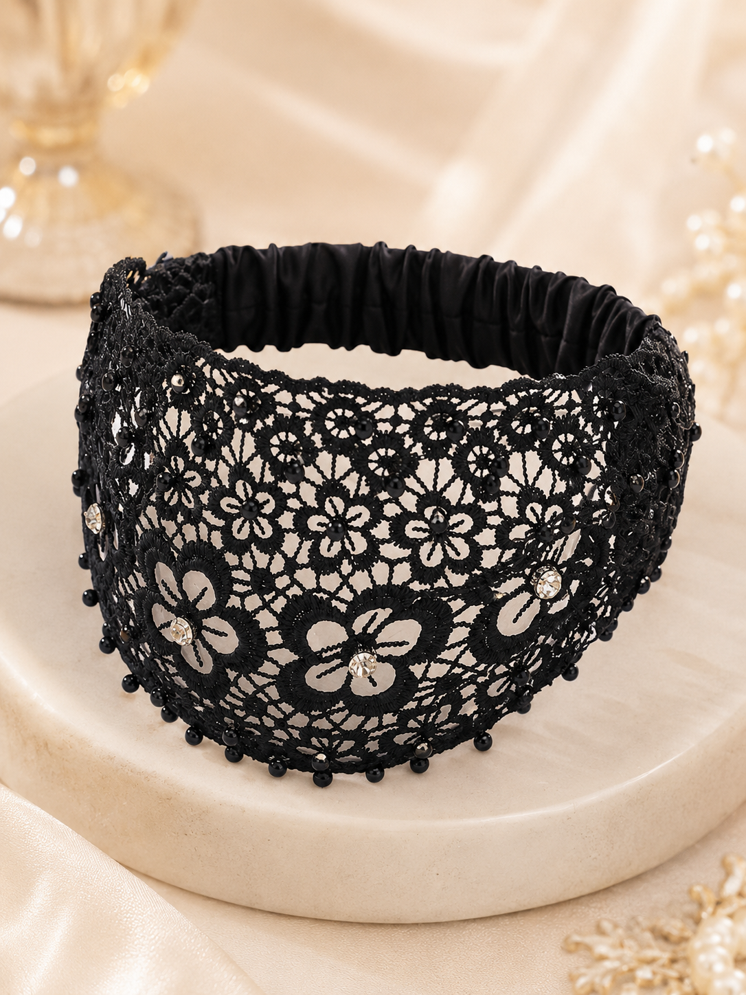 💫Plum Blossom Hollow Beaded Wide Headband