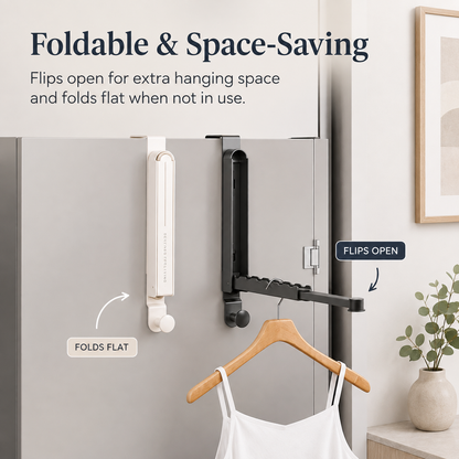 Foldable Over-The-Door Clothes Rack 🚪✨ - No Drilling Space Saver