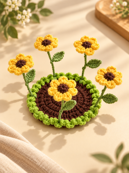 🌸49% OFF🌸 Handmade Crochet Flower Coasters | Blooming Floral Table Decor 🌷
