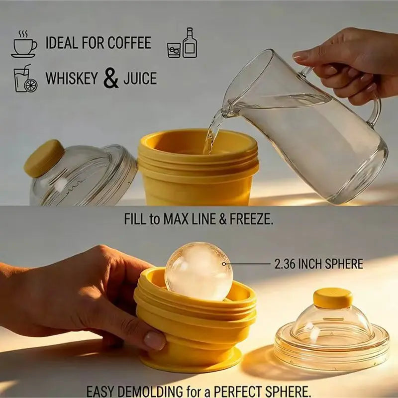 🧊 3-in-1 Foldable Ice Ball Maker & Travel Cup