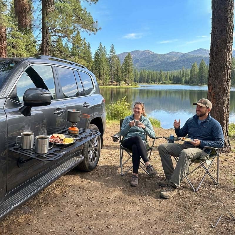 Rugged Magnetic Vehicle Table | Portable Camping Table with Mesh Surface