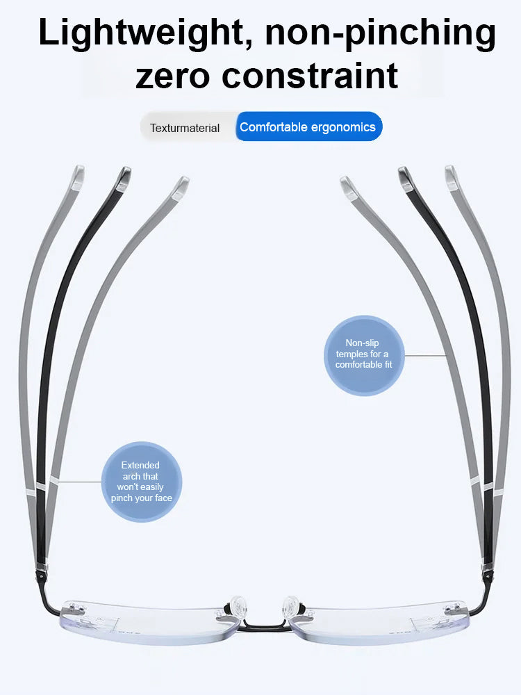 Diamond Edge Frameless Glasses – Blue Light Blocking Clear Readers for Men & Women