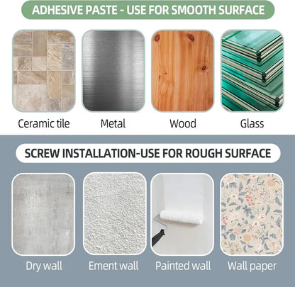 🏠🔨 Self Adhesive Rod Brackets, No Drill Needed Curtain Rod Holders