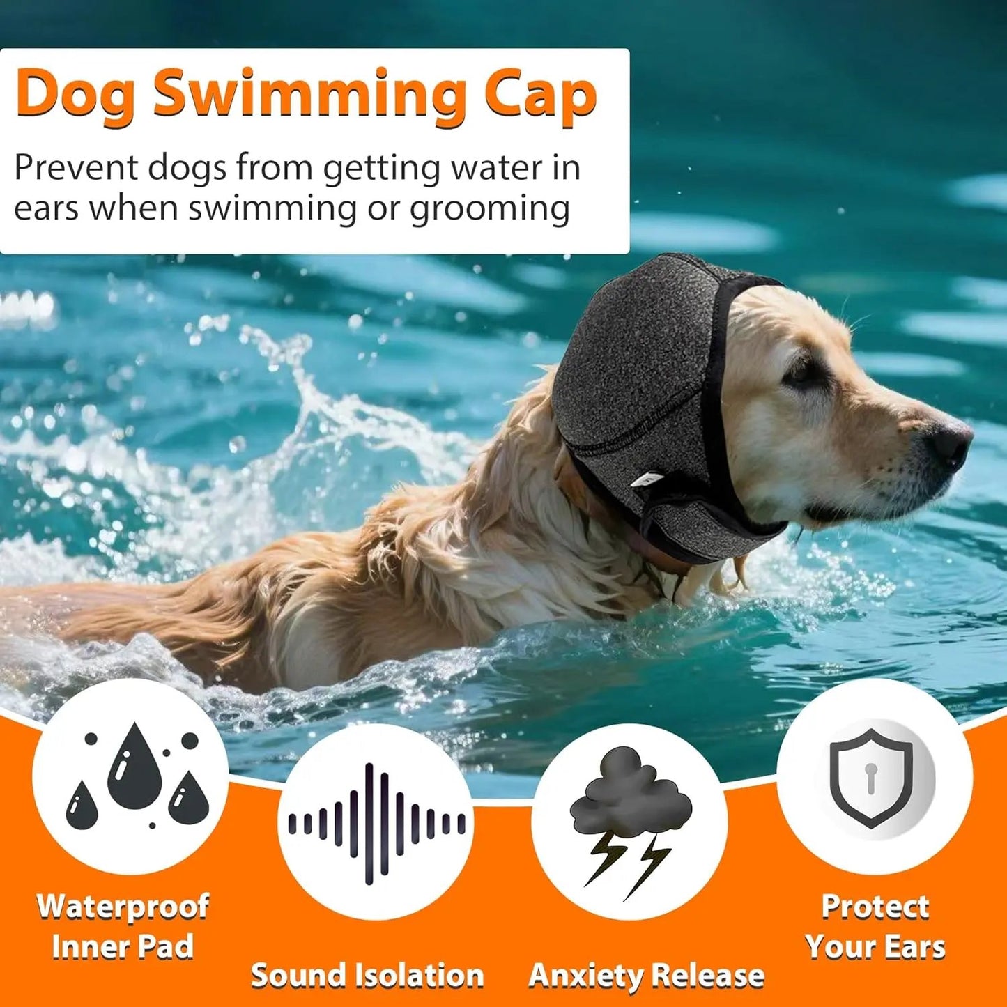 Dog Calming Ear Wrap — Stop Anxiety from Fireworks, Thunder & Baths