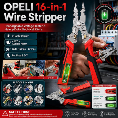 ⚡ 16-in-1 Electrical Pliers with Voltage Tester