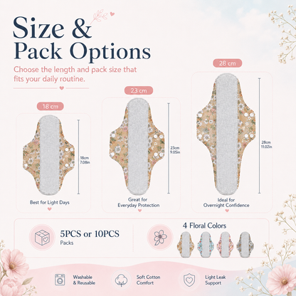 ✨5/10PCS Reusable Leak Protection Pads for Women – Soft, Washable & Breathable Daily Care