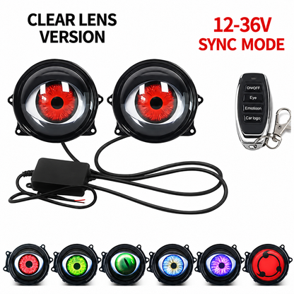 🔥 Dynamic Demon Eye LED Projector Lights – RGB Car Headlight Upgrade for Cars & Motorcycles