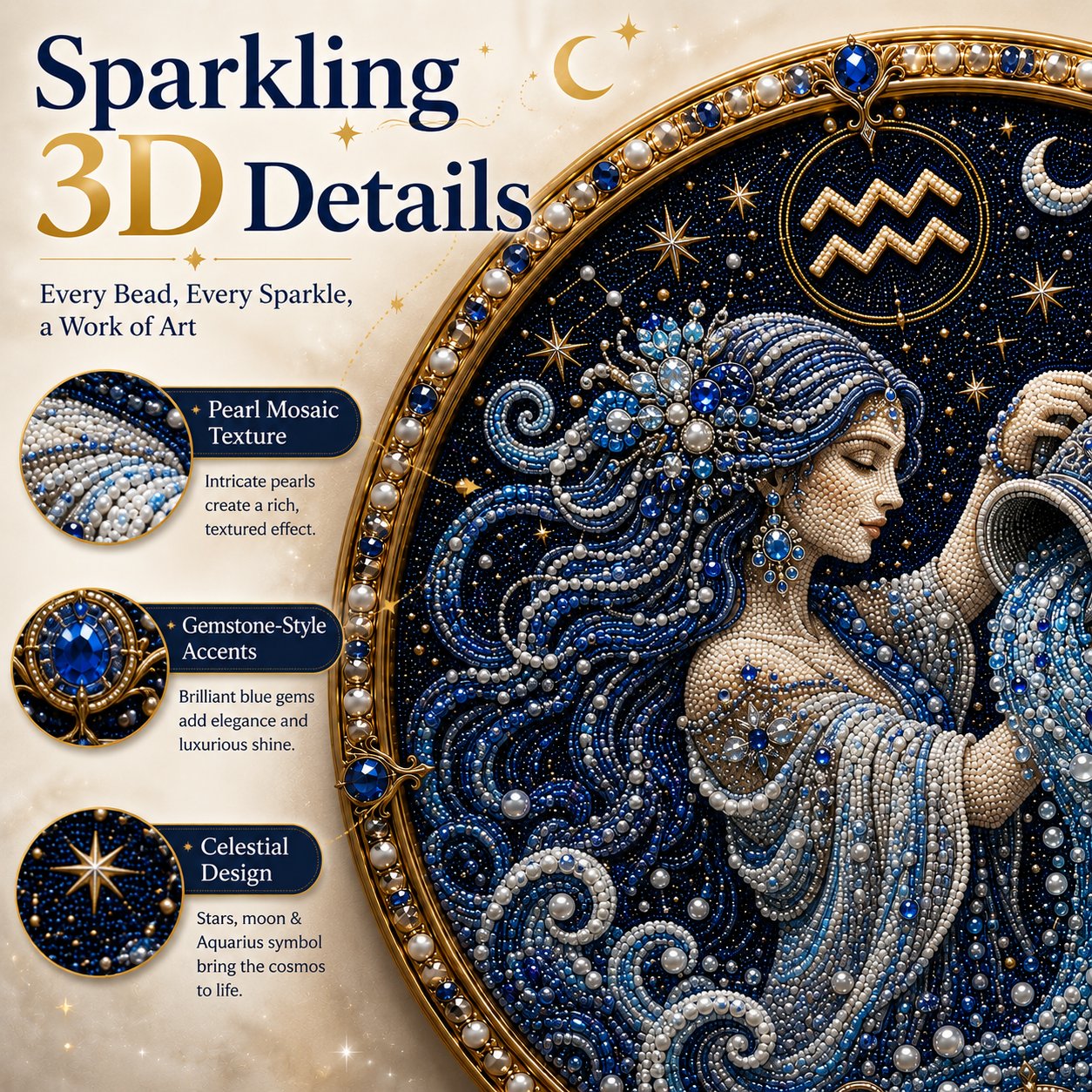 🔥 Only a few sets left!💎 12 Zodiac Signs Pearl Art Kit