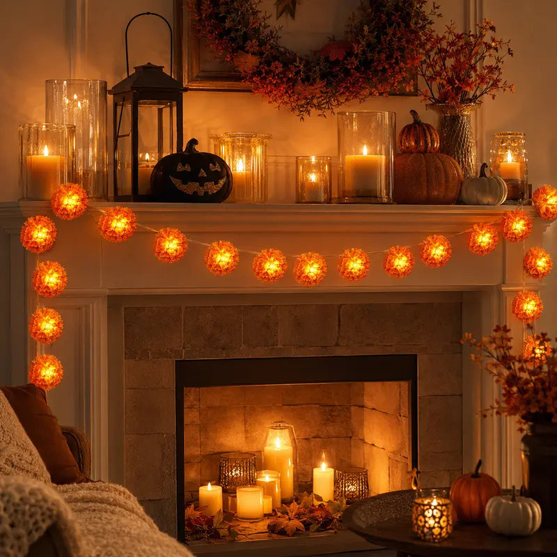 🎃Holiday Trend🌼 Marigold Flower String Lights