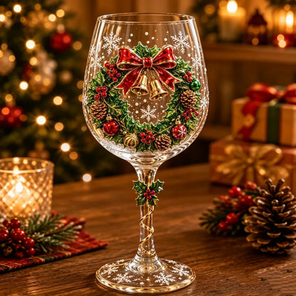 🎄 3D Christmas Collectible Stemmed Glass – 6 Festive Designs