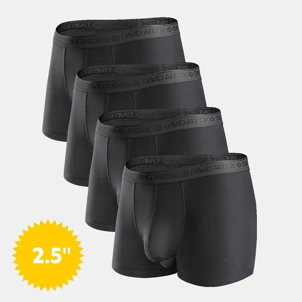 [Father's Day Gift] 🔥Men's Dual Pouch Micro Modal Trunks - 4-Pack Basic 2.5in Spandex Natural Fabric Menswear