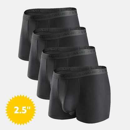 [Father's Day Gift] 🔥Men's Dual Pouch Micro Modal Trunks - 4-Pack Basic 2.5in Spandex Natural Fabric Menswear