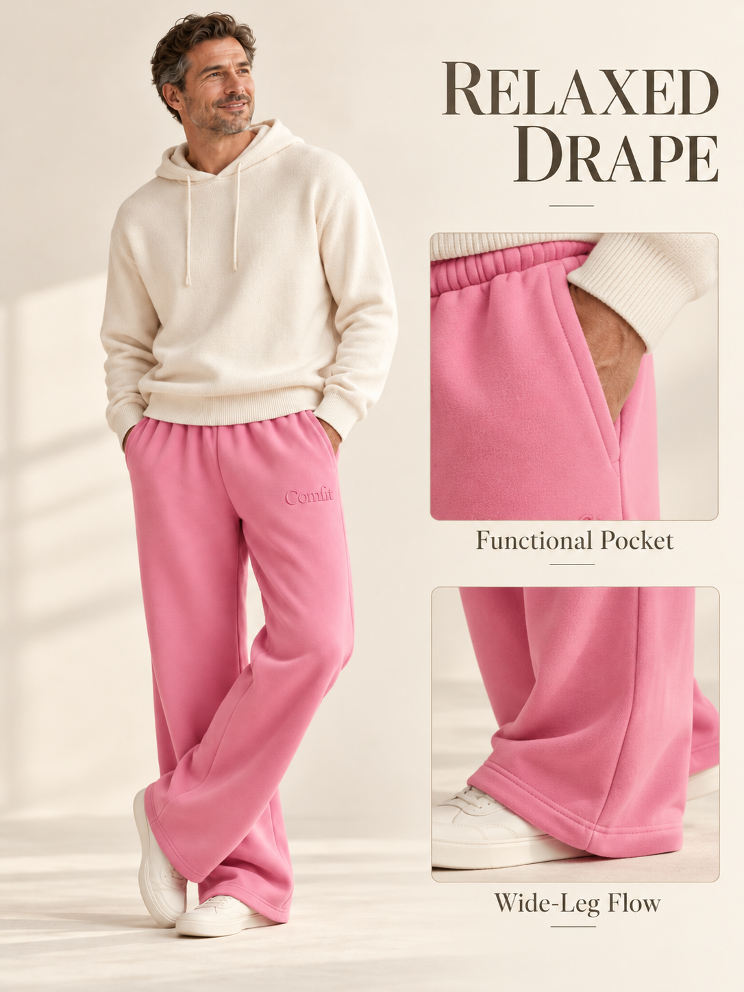 👖 Men's Wide-Leg Lounge Pants | Elastic Waist & Trendy Prints ✨