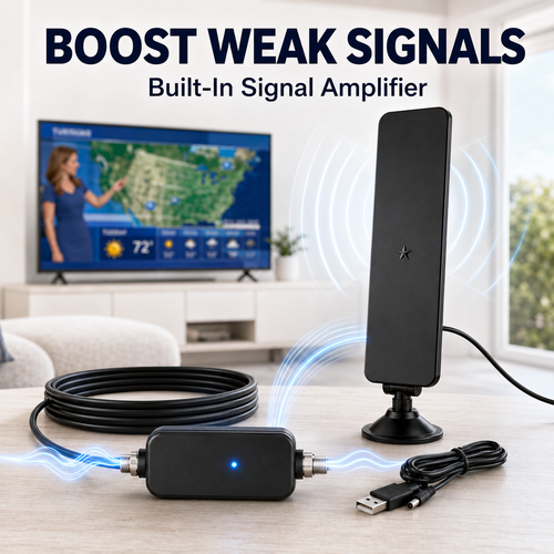 📺 Amplified Indoor HDTV Antenna – Watch Local Channels With No Monthly Fees