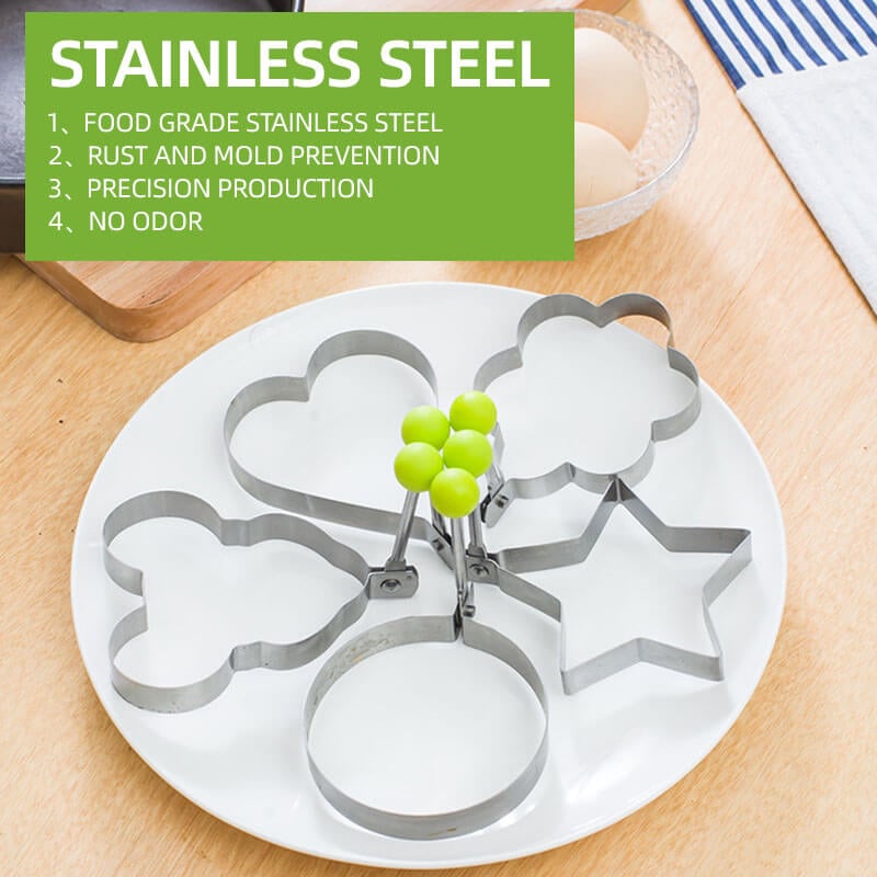 🔥Last Day Sale 49%🔥Stainless Steel Fried Egg Molds(5 Pcs)