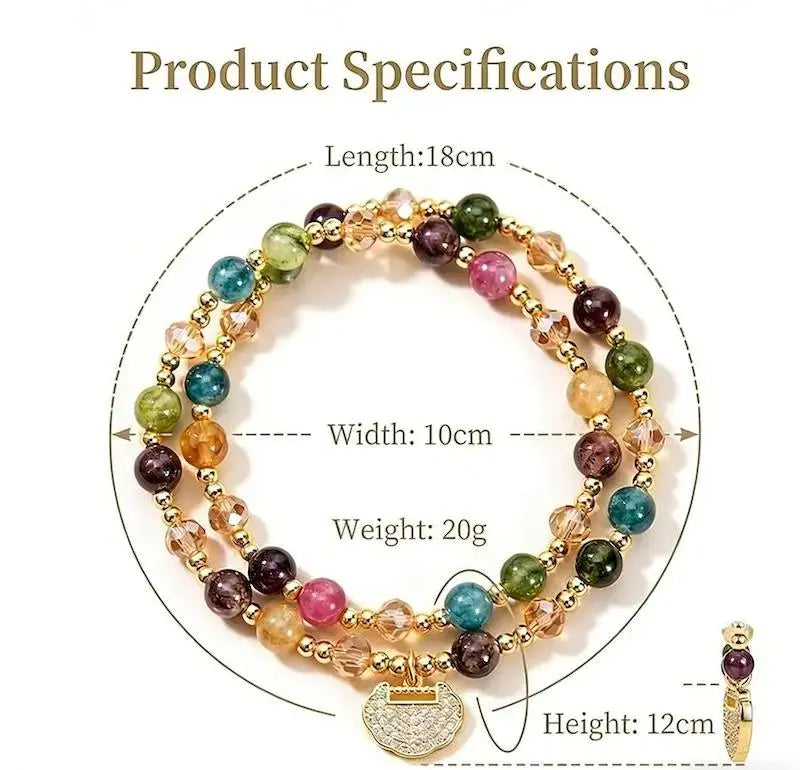 🏆Top Rated 4.9★｜5,000+ Happy Wearers｜Double-Strand Stacked Crystal Bracelet