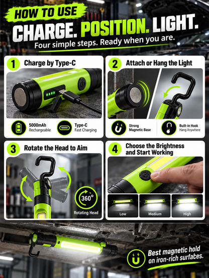 🔥Hot Sale 49% off🌟🔦Multifunctional magnetic rechargeable work light💡