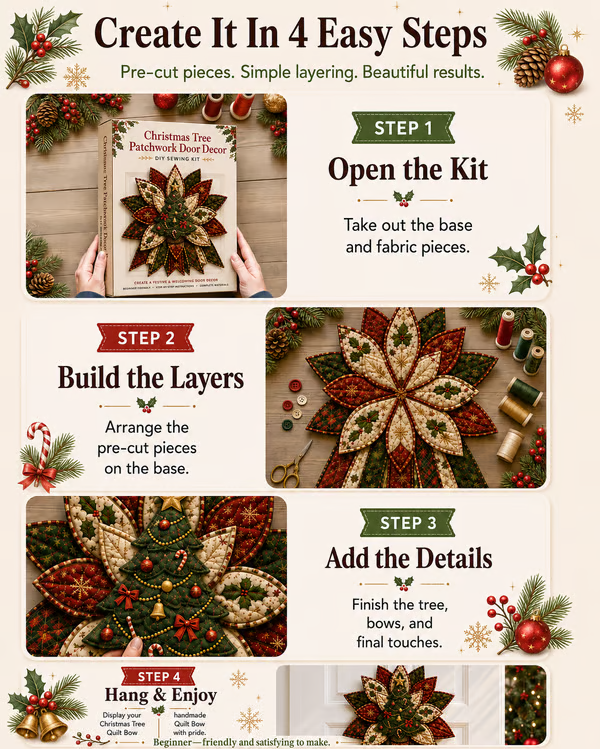 🎄Jumbo Christmas Character Quilted Door Hanger Sewing Kit