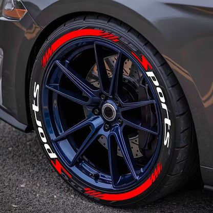 🔥 4PCS 3D Tire Lettering Stickers – Thickened Wheel Sidewall Decals for Cars & Motorcycles