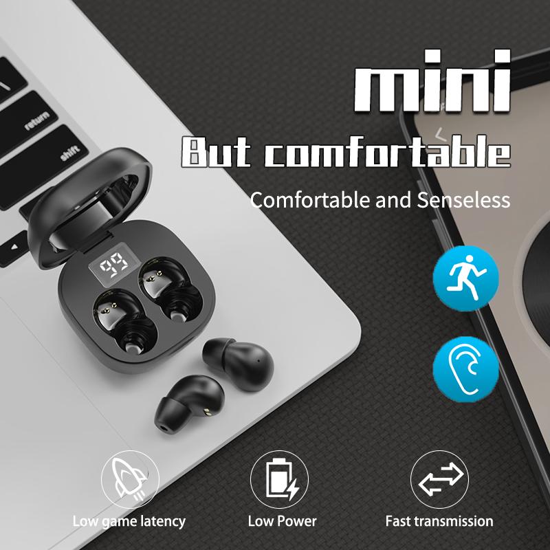 Mini Invisible Headphones Bluetooth 5.4 True Wireless In-Ear Earphones