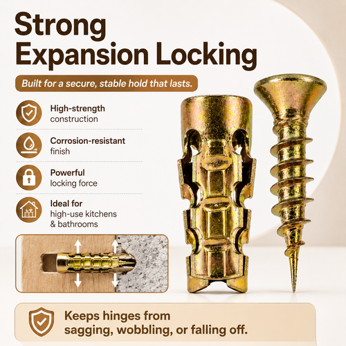 🔩 6×14mm Short Expansion Screw Set for Cabinet Hinge Repair & Stripped Thread Restoration