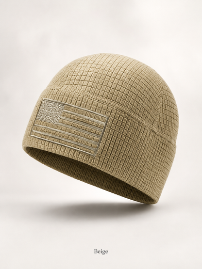 American Flag Embroidery Waffle Watch Cap