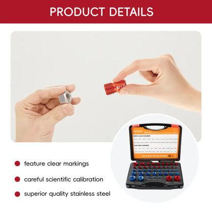 🔧 Nut & Bolt Thread Checker Kit – Inch & Metric Size Gauge Set
