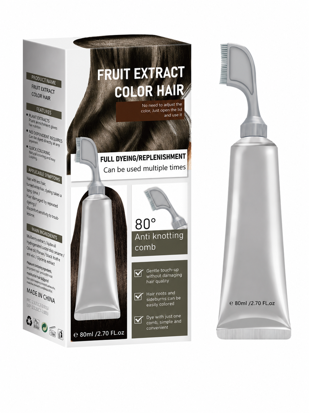 🔥Hot sell TODAY | Instant Gray Coverage Hair Dye Comb for Men & Women