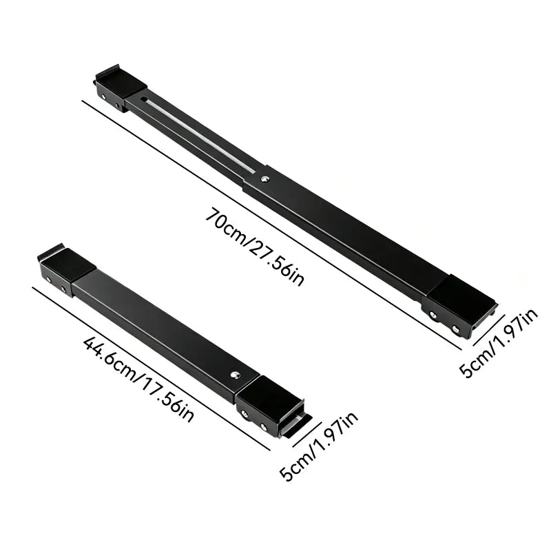 Adjustable Telescopic Heavy Duty Metal Frame Appliance Moving Dolly 2-Pack, Lockable Wheels Roller Stand for Washer Dryer, Low Profile 4cm Height, Heavy Load Fit for 44.6-70cm Appliances