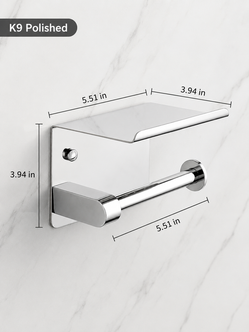 🧻 2pack -2-in-1 Toilet Paper Holder with Shelf – Space-Saving Bathroom Organizer