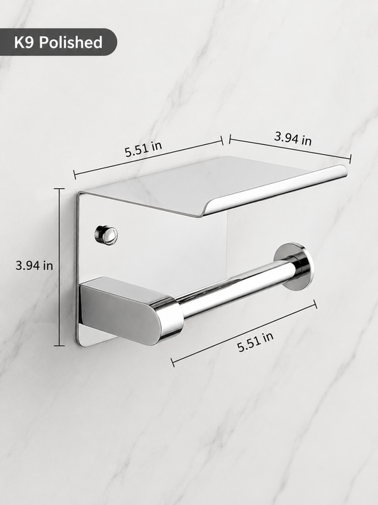 🧻 2pack -2-in-1 Toilet Paper Holder with Shelf – Space-Saving Bathroom Organizer