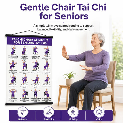🔥LAST DAY 60% OFF🧘‍♀️☯Tai Chi Chair Workout Chart for Seniors (16 x 24 inches)