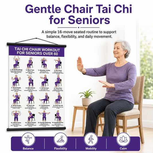 🔥LAST DAY 60% OFF🧘‍♀️☯Tai Chi Chair Workout Chart for Seniors (16 x 24 inches)