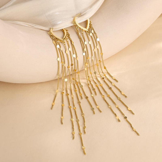 ✨14K Gold Plated Long Tassel Earrings for Women