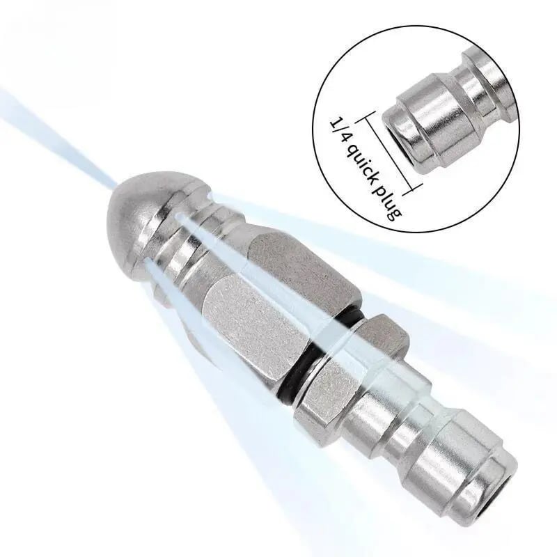 🚿 Powerful Stainless Steel Sewer Jetter Nozzle – Up to 5000 PSI for Deep Drain Cleaning! 💧