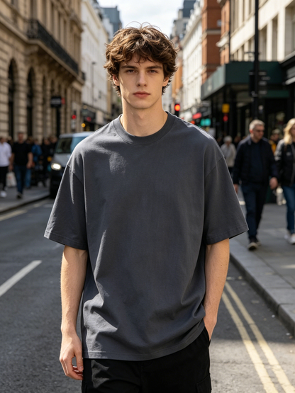 Men's Micro French Terry Oversized T-Shirt Fabric Top