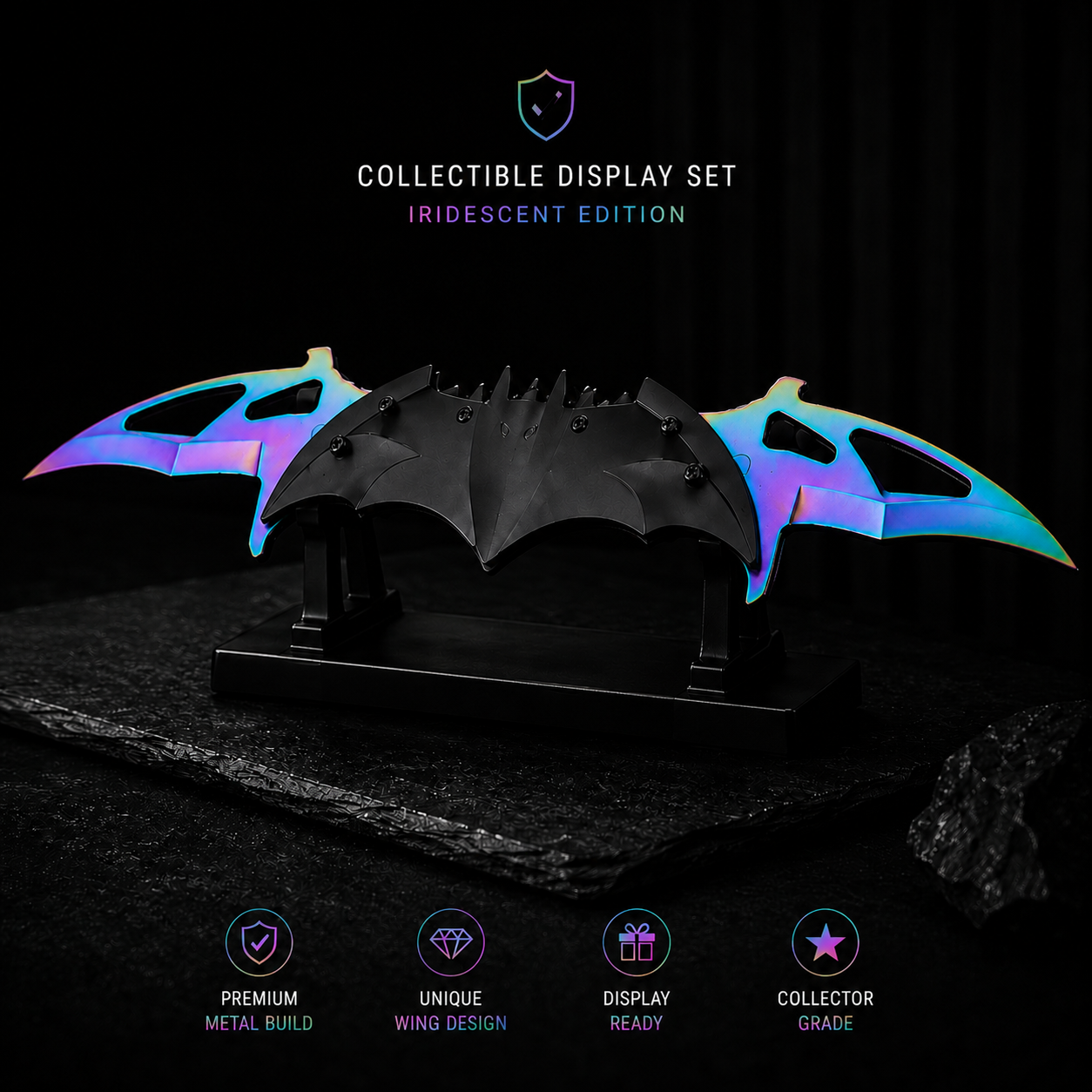 Nocturnal Wing Collectible Set – Premium Metal Display Art Piece (3 Finishes)