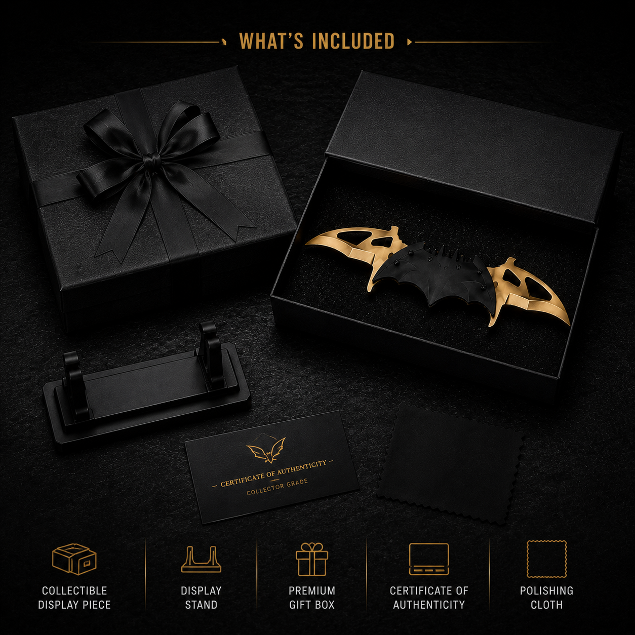 Nocturnal Wing Collectible Set – Premium Metal Display Art Piece (3 Finishes)