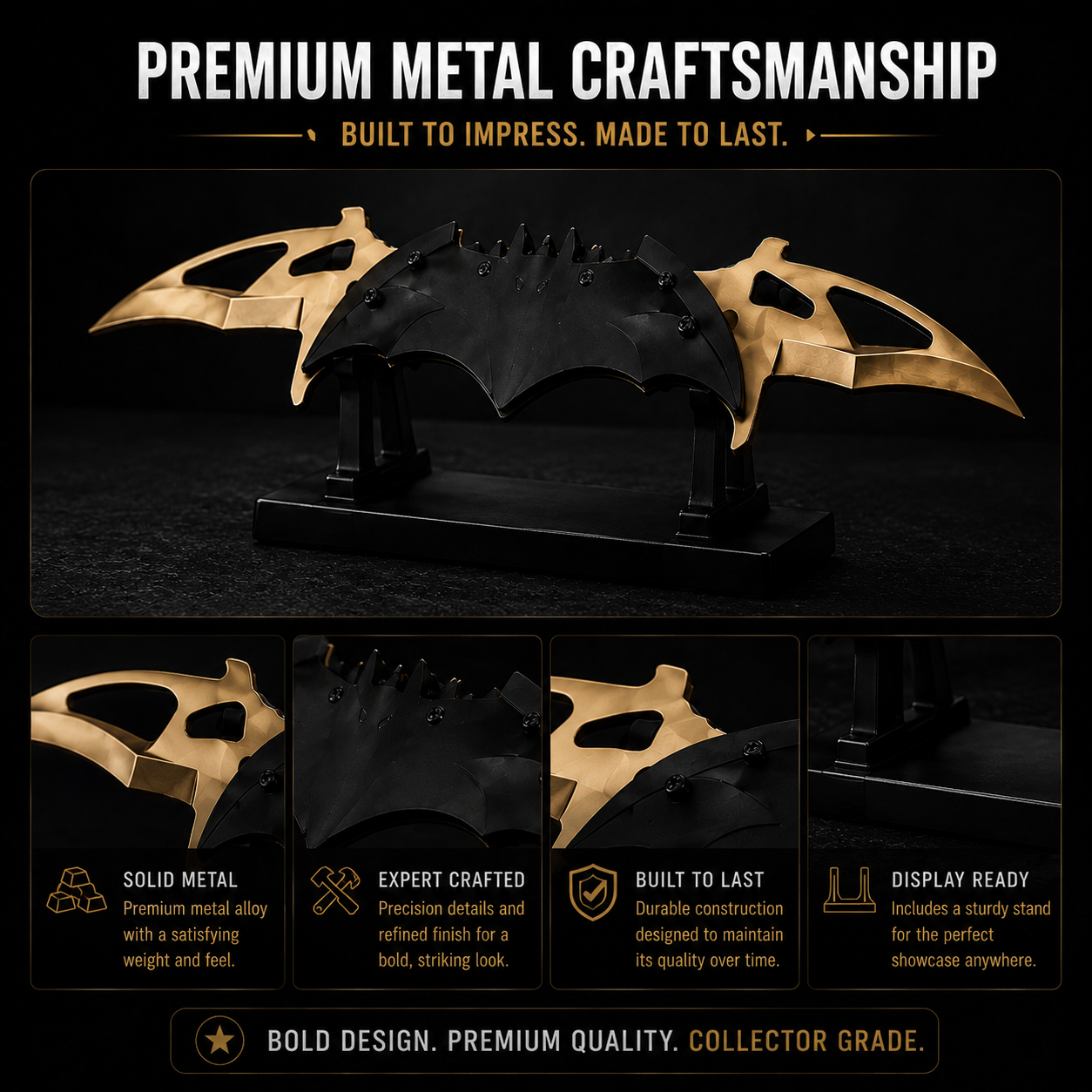 Nocturnal Wing Collectible Set – Premium Metal Display Art Piece (3 Finishes)