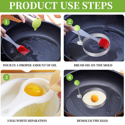 🔥Last Day Sale 49%🔥Stainless Steel Fried Egg Molds(5 Pcs)