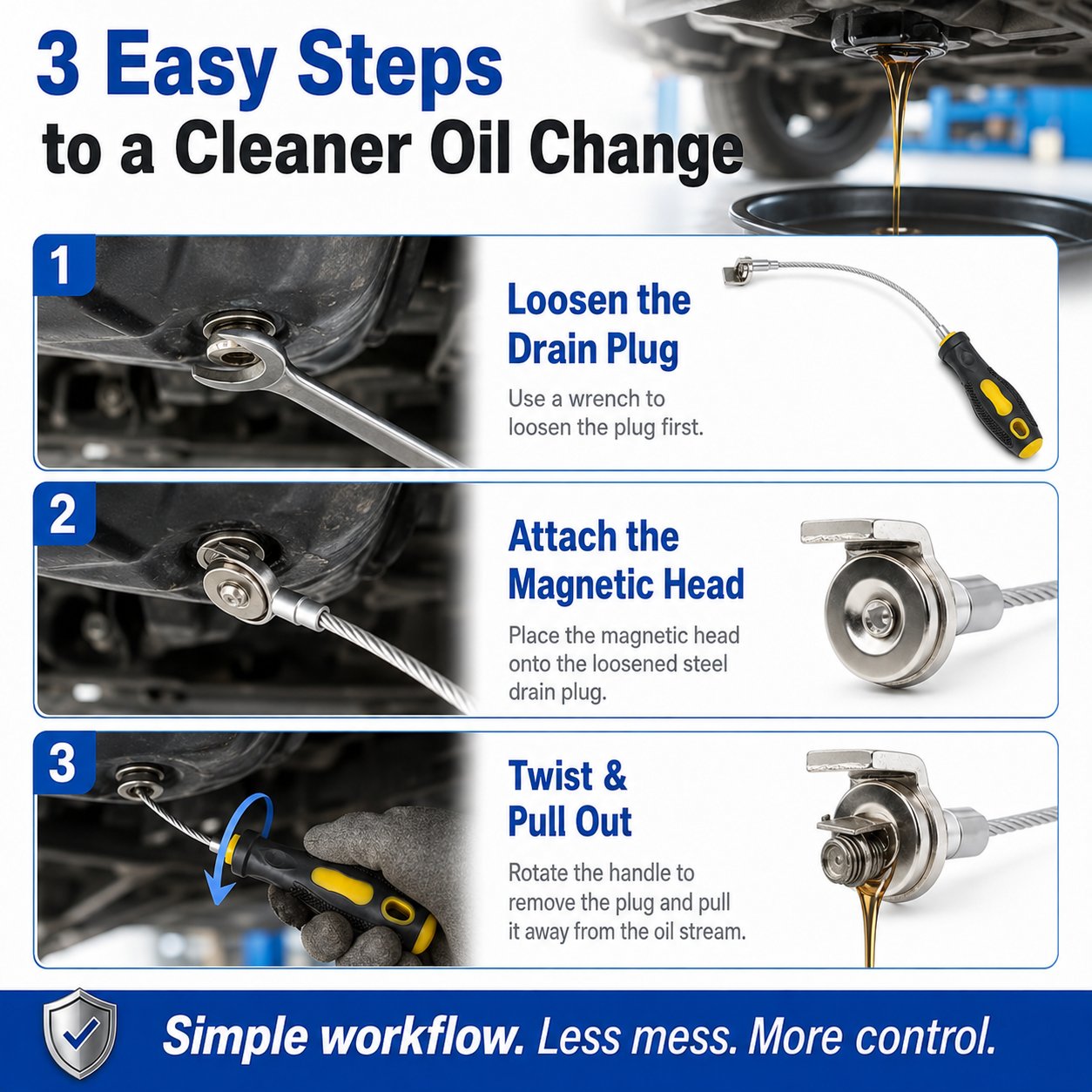 🔥HOT SALE 49% OFF✨Flexible Magnetic Oil Drain Plug Remover Tool