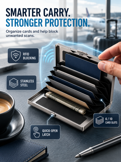 🔥EDC Trend 💳 Hot Sale RFID Blocking Metal Card Holder