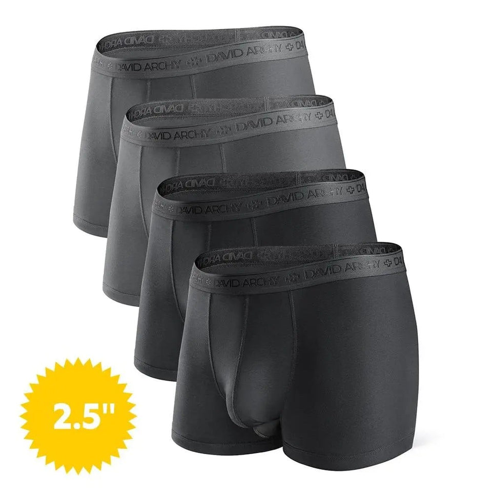 [Father's Day Gift] 🔥Men's Dual Pouch Micro Modal Trunks - 4-Pack Basic 2.5in Spandex Natural Fabric Menswear