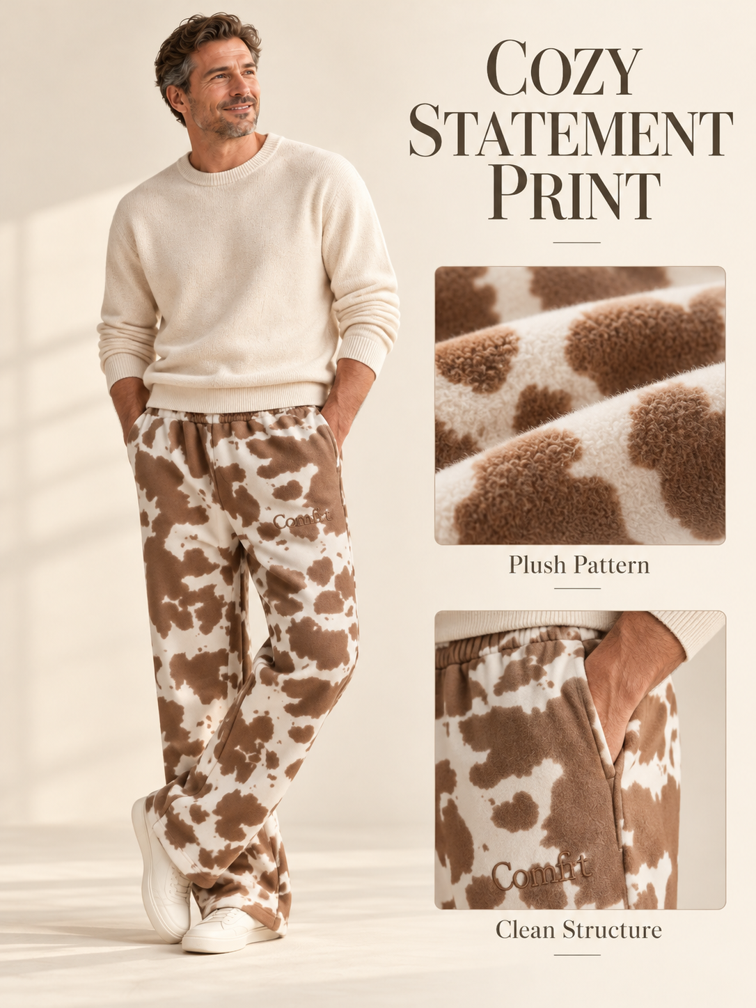 👖 Men's Wide-Leg Lounge Pants | Elastic Waist & Trendy Prints ✨