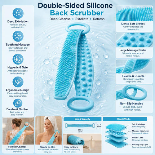 🔥Limited Time Promotion 50% OFF🔥Dual-Sided Silicone Back Scrubber