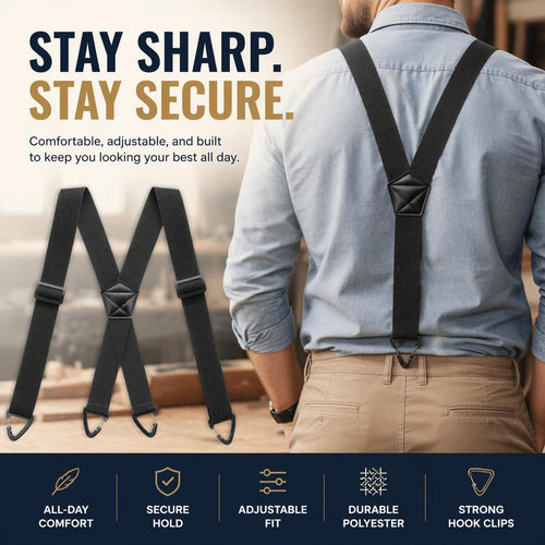⏰Men's X-Back Suspenders with Hook Clips
