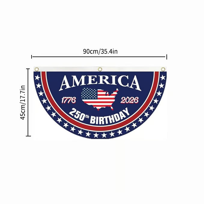 Flash Sale 60% OFF⭐Veteran Made - USA 250th Anniversary Flag Half Round Banner🦅