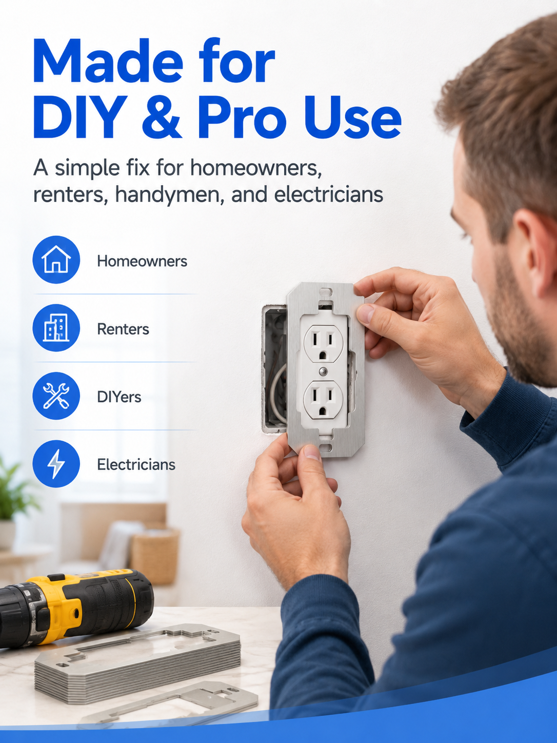 🛠 Outlet Repair Spacers – Easy Fix for Loose, Crooked & Recessed Outlets